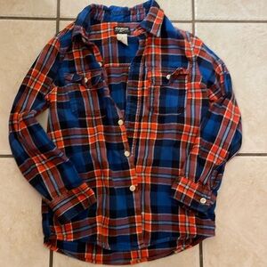 💙 Boys OshKosh blue and orange flannel